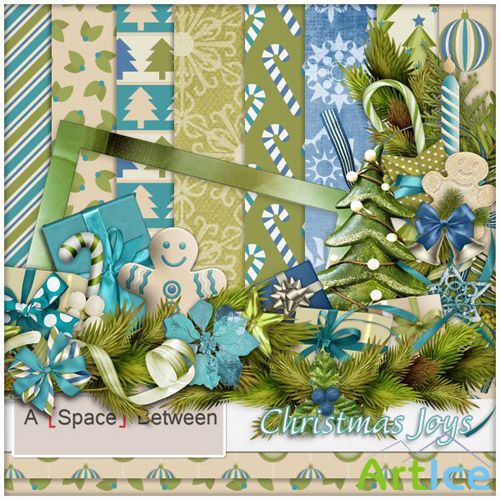 Scrap Kit - Christmas Joys PNG and JPG Files