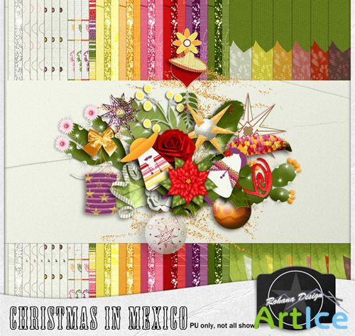 Scrap Set - Christmas in Mexico PNG and JPG Files