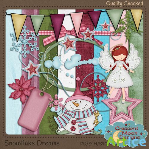Scrap Kit - Snowflake Dreams PNG and JPG Files