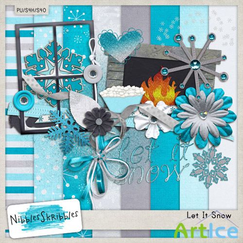 Let It Snow Scrap Kit PNG and JPG Files