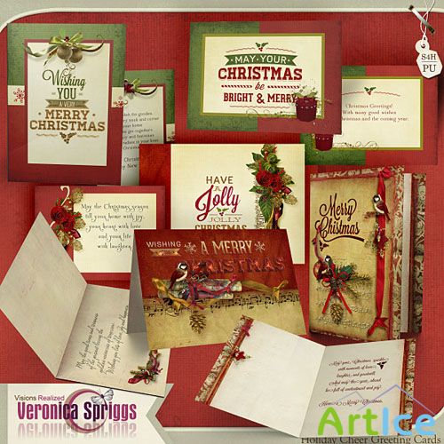 Christmas Cards  PNG and JPG Files
