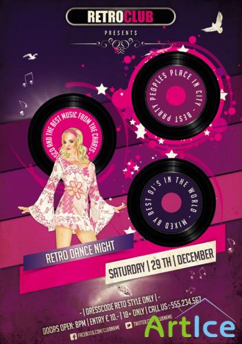 Retro Dance Night Flyer Template