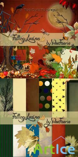 Scrap Kit - Falling Leaves PNG and JPG Files
