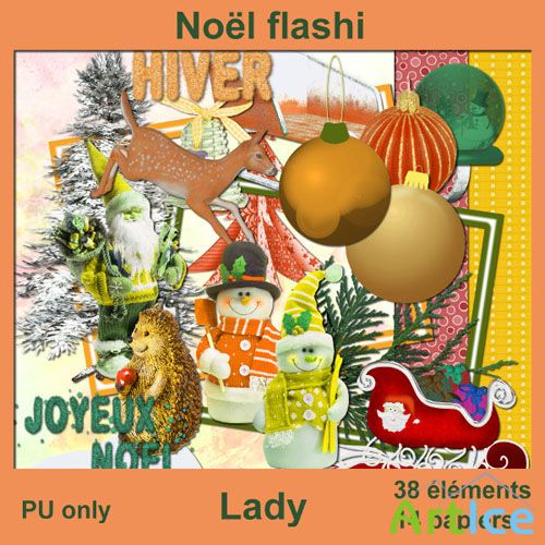 Scrap Set - Noel Flashi PNG and JPG Files