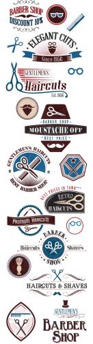 Barber Shop Logos Vector Set