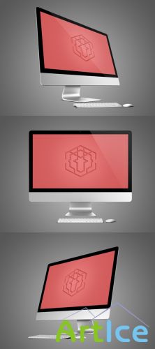 3 Computer Mock-Up Templates PSD