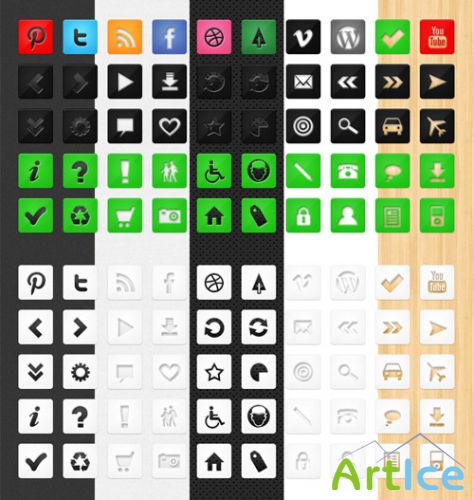 50 Die Cut Social Icons Set