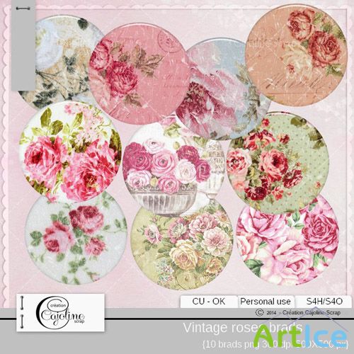 Vintage Roses Brabs 2 PNG Files