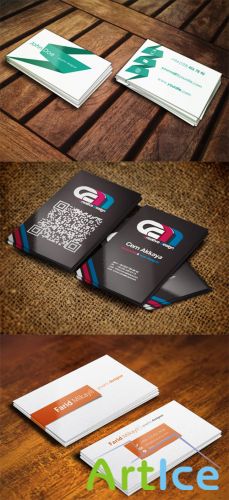 3 Business Cards Mock up Volume 2 PSD