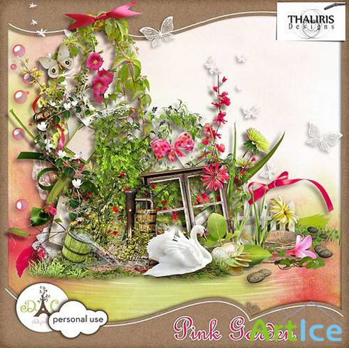Scrap - Pink Garden PNG and JPG FIles