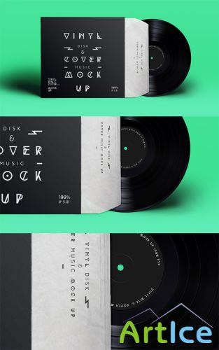 Vinyl Record and Cover Presentation Mock-up