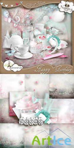 Happy Birthday Scrap JPG and PNG Files