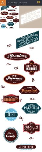 Premium Quality Signs Labels Vector Elements