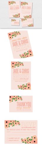 CreativeMarket - Floral Wedding Invitation