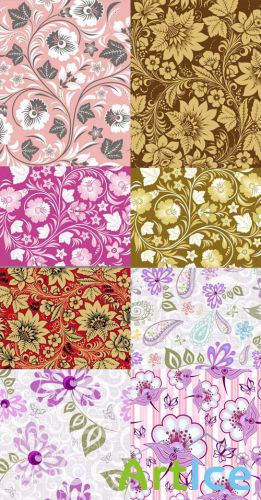 Flower Patterns Vector Set