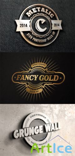 3 Photorealistic Logo Mock up Templates Vol 2