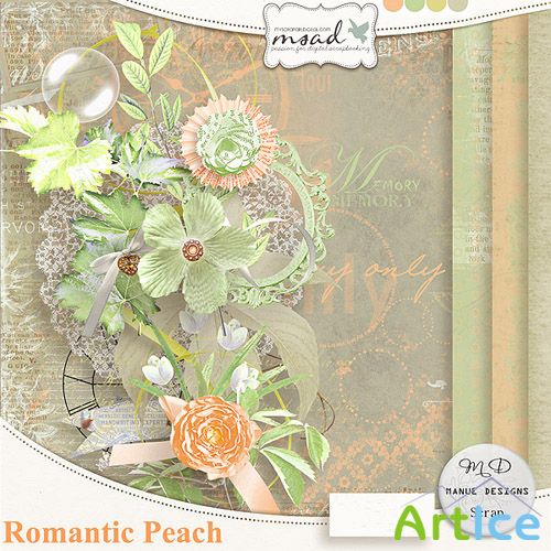 Scrap  - Romantic Peach PNG and JPG