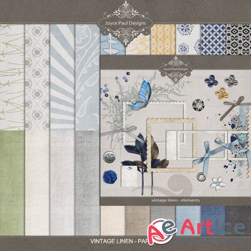 Scrap - Vintage Linen PNG and JPG