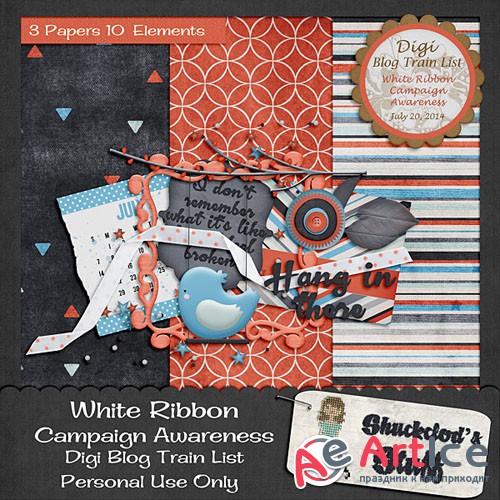 Scrap - White Ribbon PNG and JPG