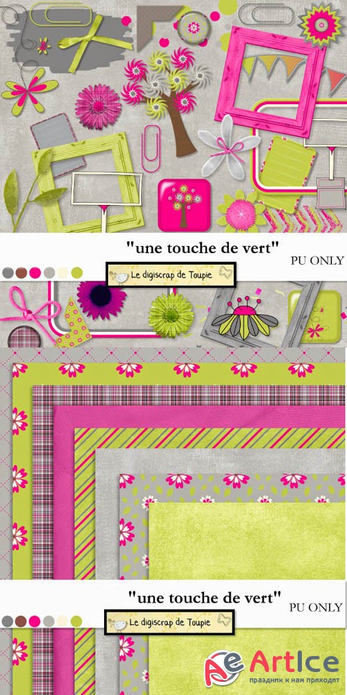 Scrap - Une Touche de Vert PNG and JPG