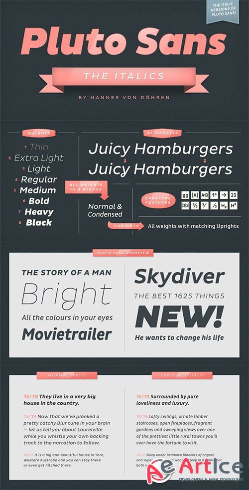 Pluto Sans Italics Font Family