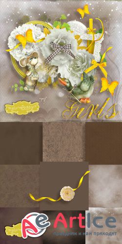 Scrap - Girls JPG and PNG Kit