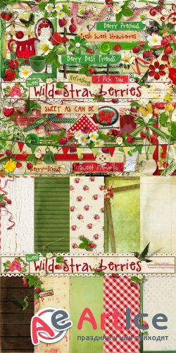 Scrap - Wild Strawberries PNG and JPG