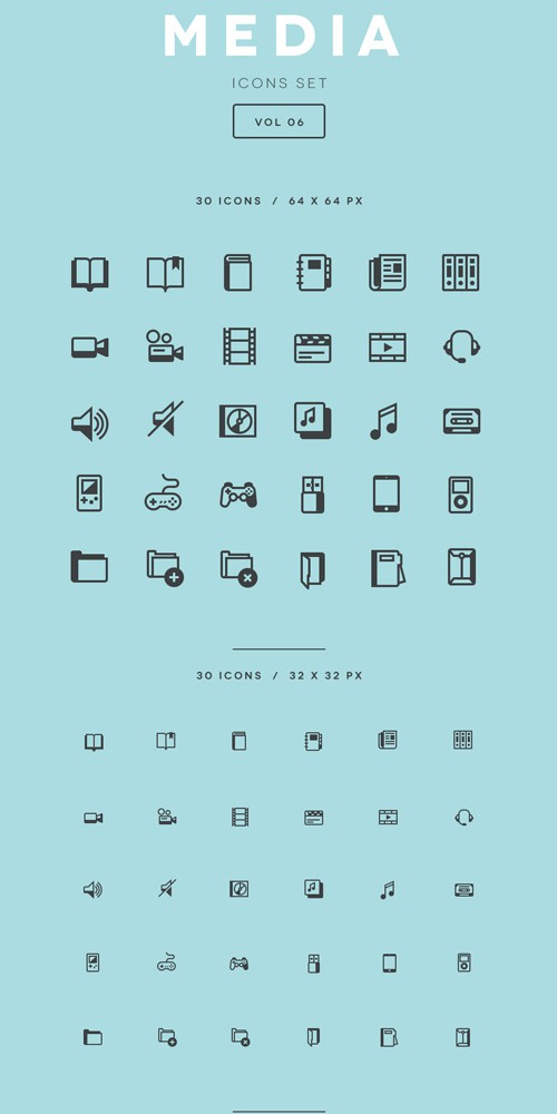 Vector Media Icon Set Vol 6