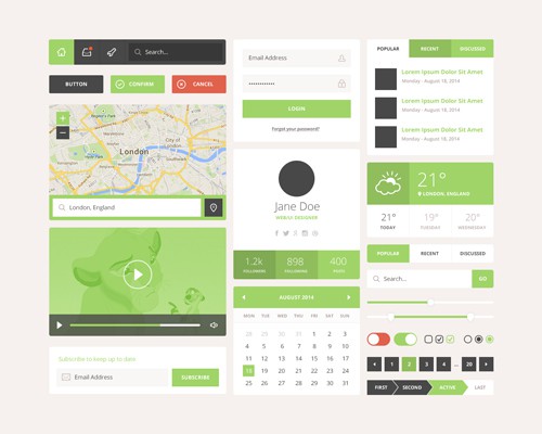 Verdant UI Kit PSD