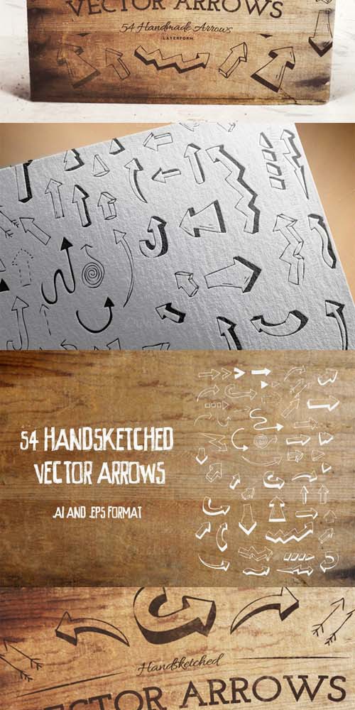 Vector Set - 54 Handsketched Arrows