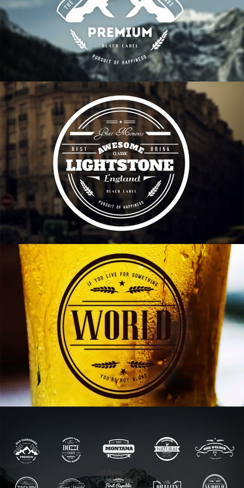 Vector and PSD - 15 Vintage Logos and Badges Vol 9