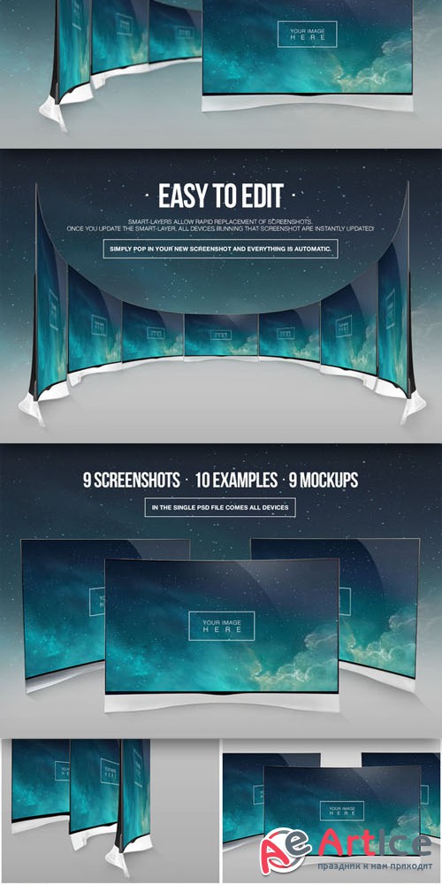 CreativeMarket - LG Curved TV Mockups 63051