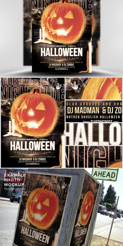 Halloween Club Flyer Template