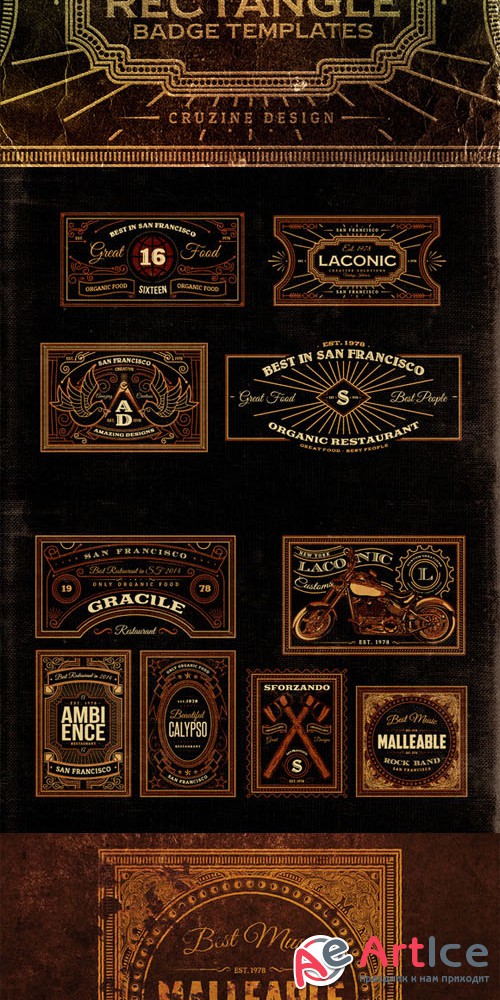 CreativeMarket - Rectangle Vintage Badges v.1