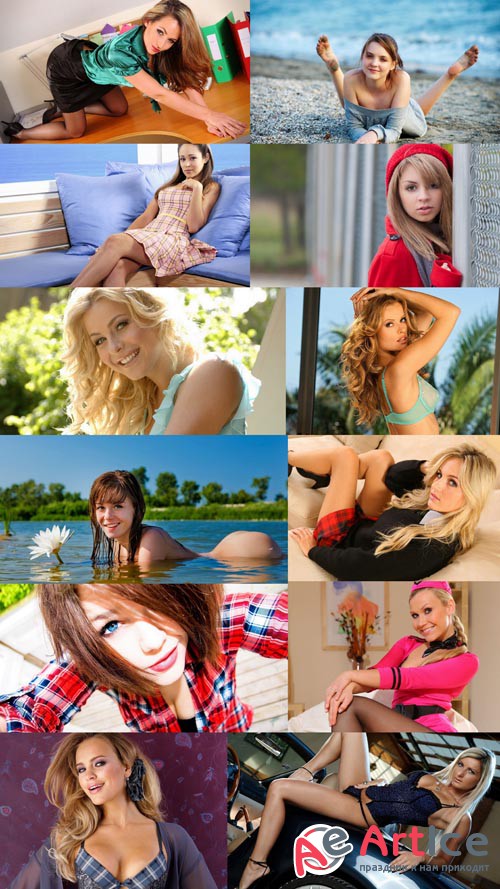Wallpapers Beautiful Girls in Different Poses Set 69