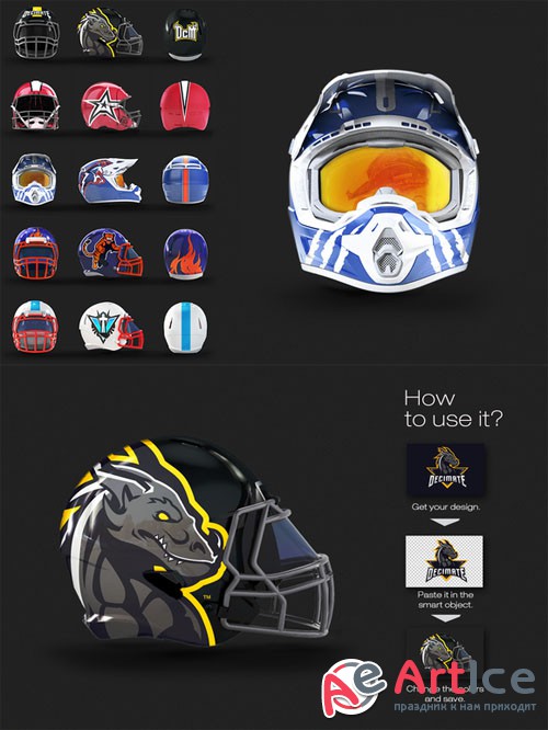 CreativeMarket - Helmet Mockups