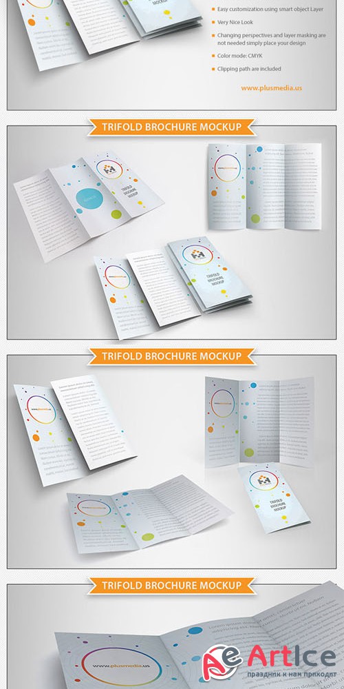 CreativeMarket - Trifold Brochure Mockup
