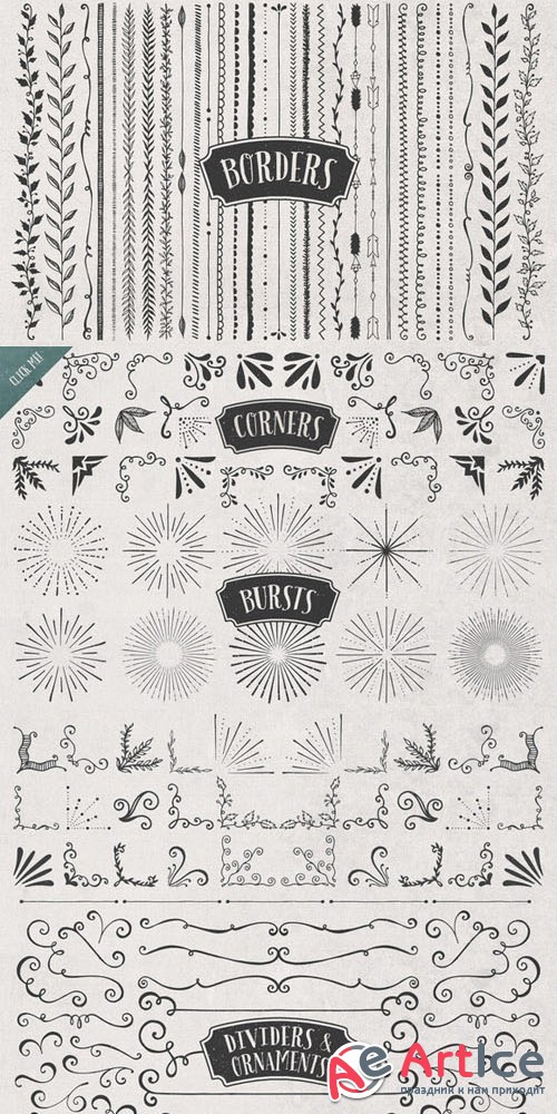 Creativemarket - Borders, Corners & Frames Super Kit 57719