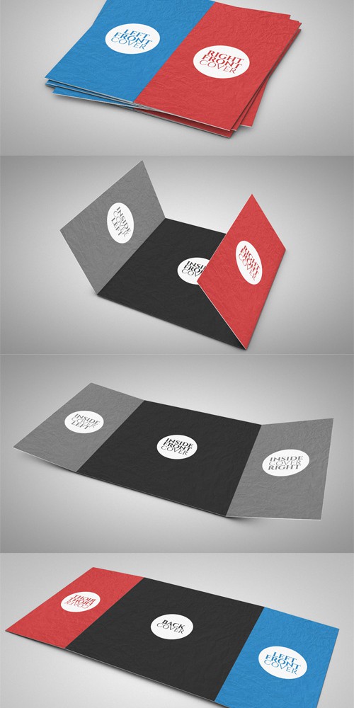 3 Fold Square Brochure Mock up PSD