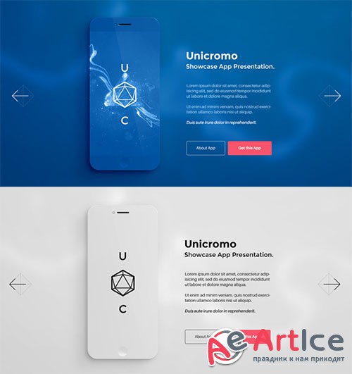 App Phone Showcase PSD Mockup