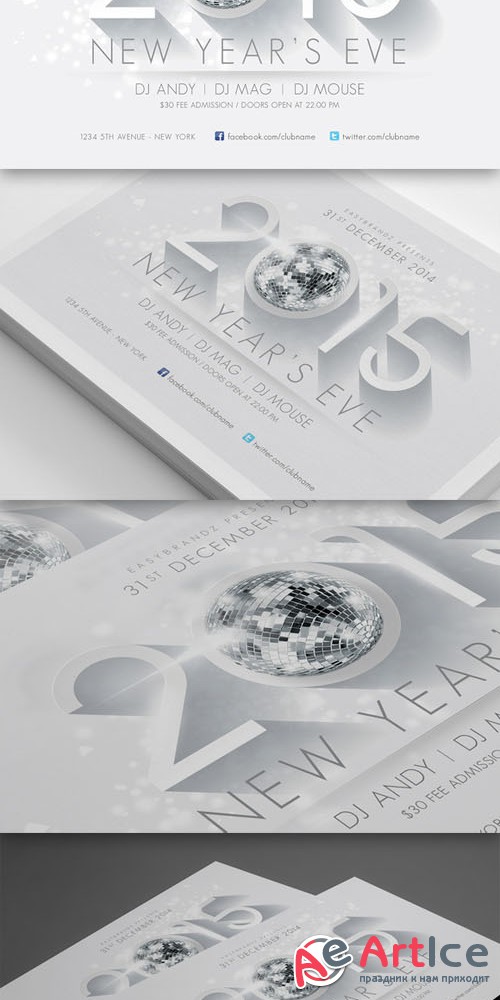 2015 New Years Flyer Template - Creativemarket 15337