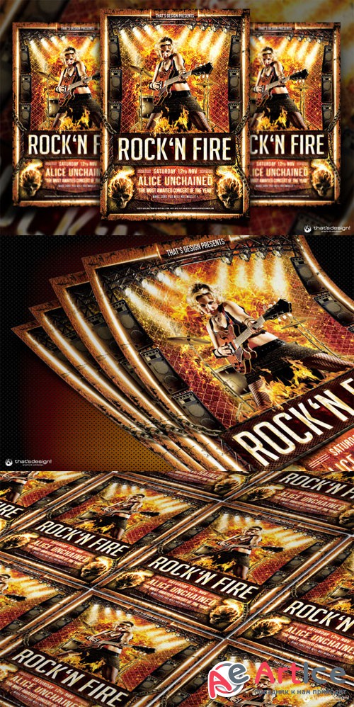 Rock'N Fire Flyer Template - CM 89506