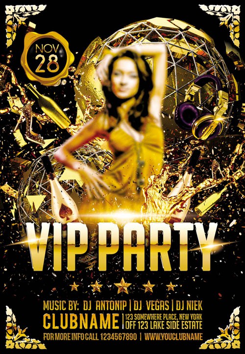 Club Flyer PSD Template - VIP Party
