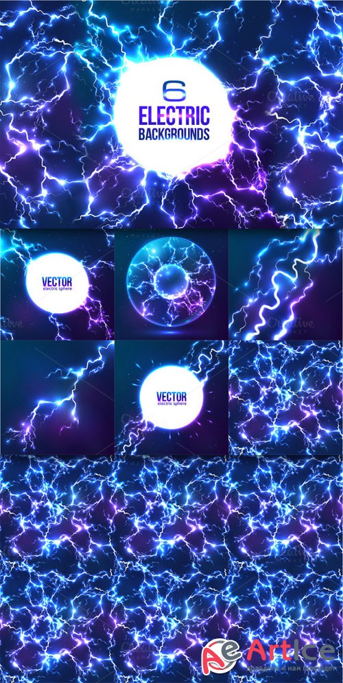 6 lightnings backgrounds (eps+jpg) - CM 106907