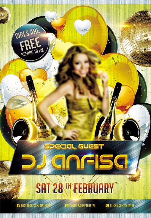 Flyer PSD Template - Special Guest Dj Anfisa