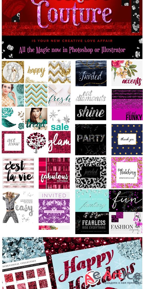 Creative Couture AI: Glitter Styles+ - Creativemarket 128315