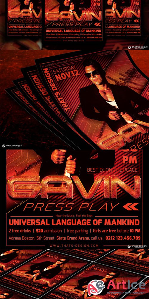 DJ Guest Flyer Template V3 - Creativemarket 96222