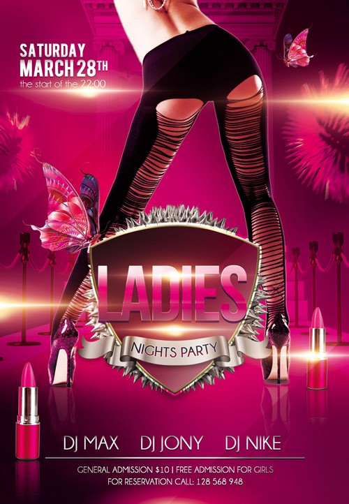 Flyer PSD Template - Ladies Nights Party