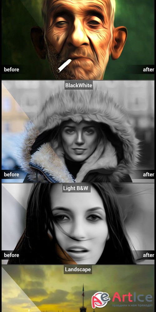 7 Oil Painting Actions - Graphicriver 10294069