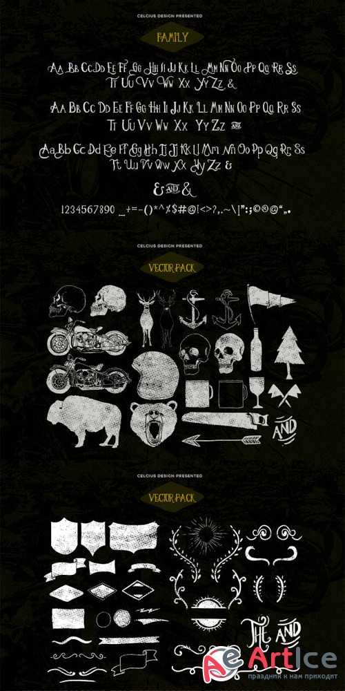 Leathery Typeface - CM 91138